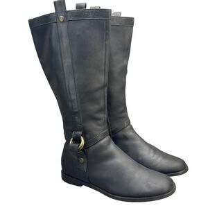 Cole Haan Air Liberty Black Nubuck Leather Tall Riding Boot Women 9.5B